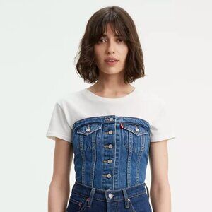 Levi's Lace Up Denim Corset Small ?